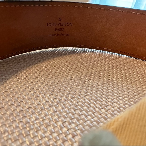 Authentic Louis Vuitton Belt in Damien Ebene Pattern, gold hardware size 90, XXL - Picture 6 of 10